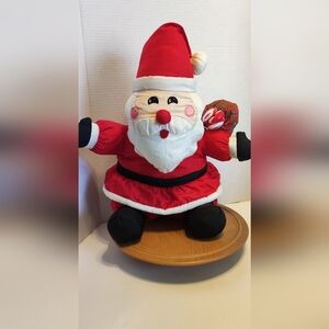 VIntage Christmas Santa Claus Nylon Plush Stuffed 1993 - International Silver Co